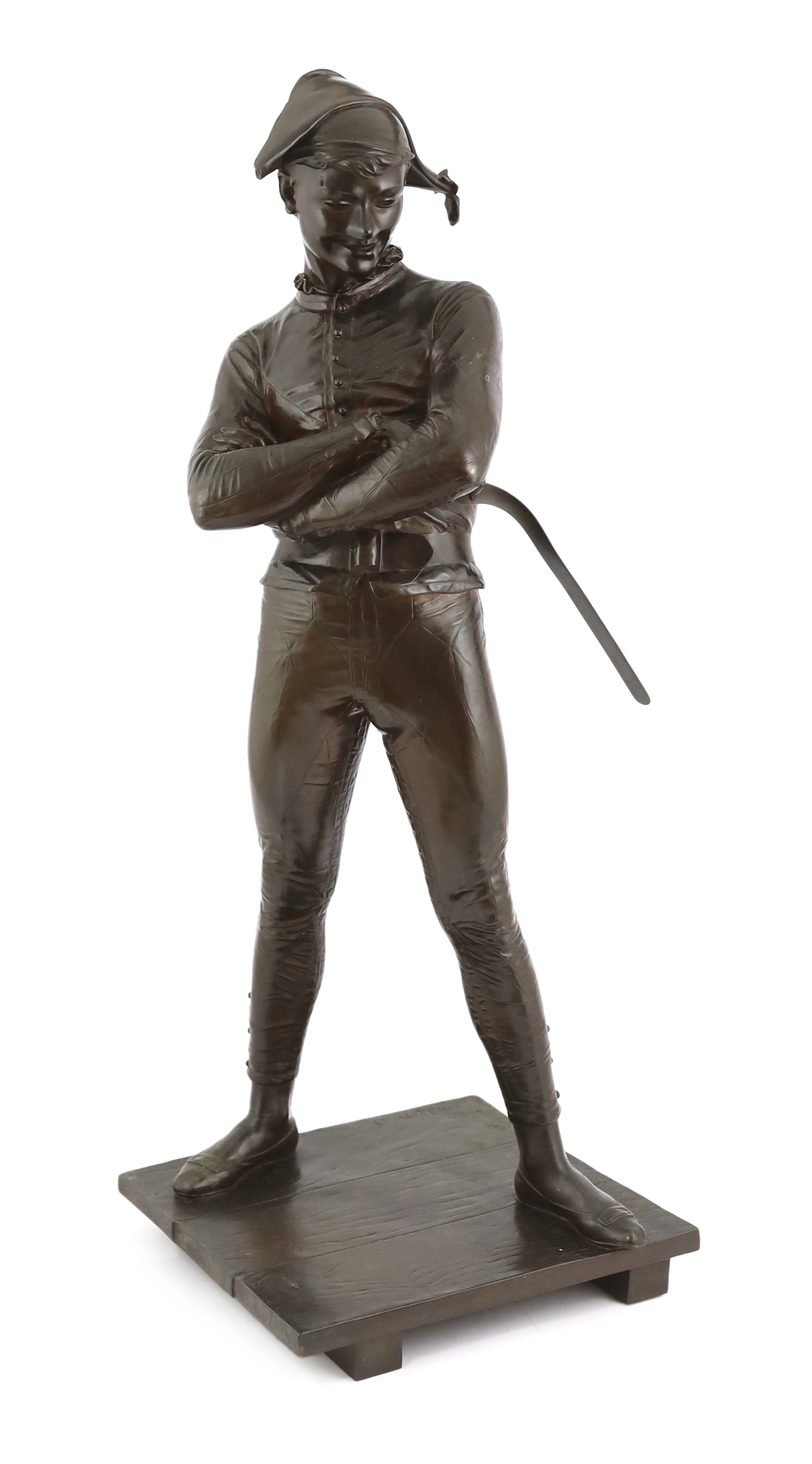 Charles Rene de St Marceaux (French, 1845-1915), a bronze figure of Harlequin